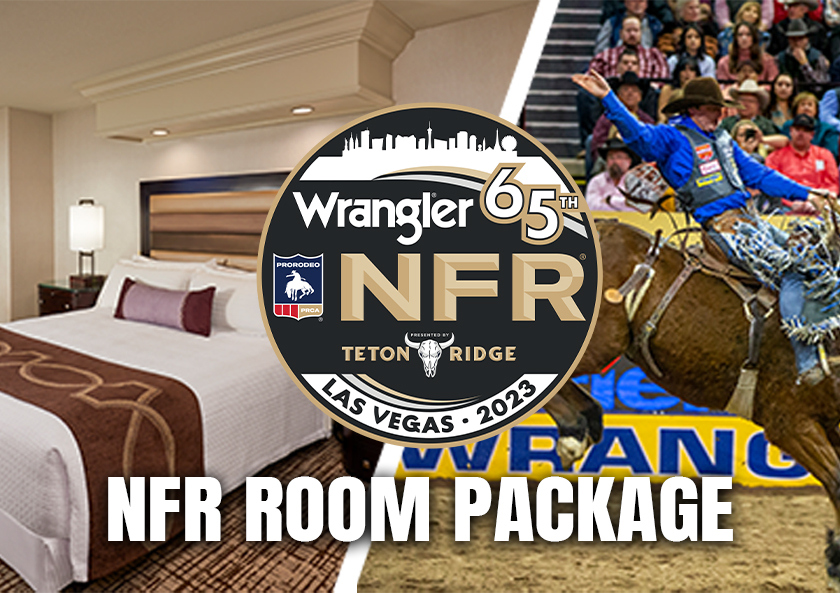 Image of TI Hotel Room and NFR Logo Man Riding a Horse