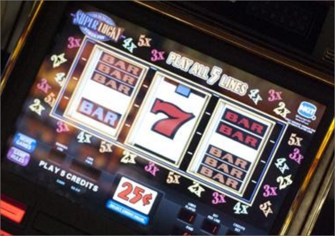 Close up of slot machine screen